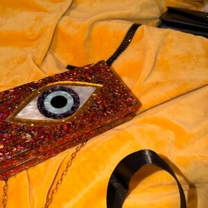 Glittering Eye Clutch Bag - Multicolor